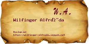 Wilfinger Alfréda névjegykártya